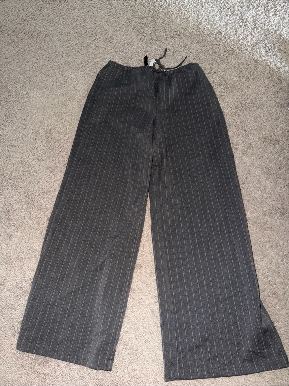 Divided Black Pinstripe Wide-Leg Pants